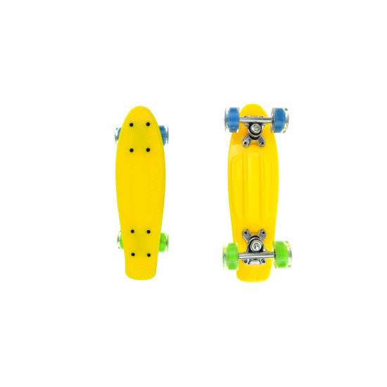 Mini Penny Board cu roti LED WORKER Pico 17 , Galben