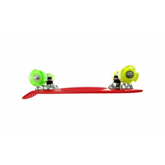 Mini Penny Board cu roti LED WORKER Pico 17 , Rosu