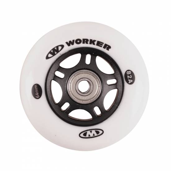 Set roti WORKER 64mm cu rulmenti ABEC-5 Chrome