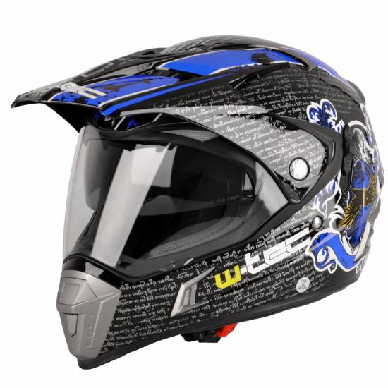 Casca moto W-TEC NK-311, Negru/Albastru