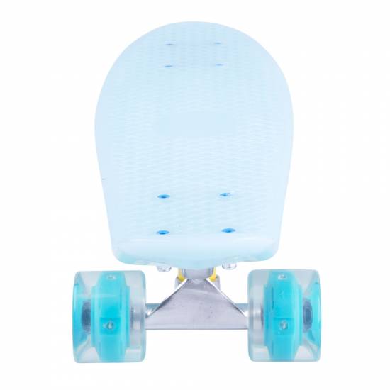 Penny Board Fosforescent WORKER Lumy 22, Albastru si roti colorat