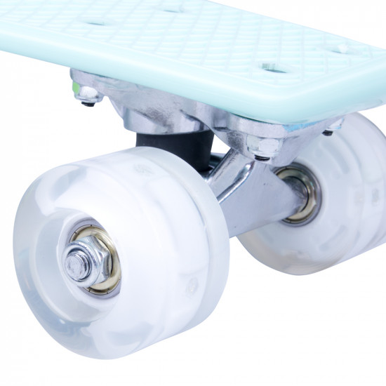 Mini Penny Board cu roti LED WORKER Pico 17 , Albastru