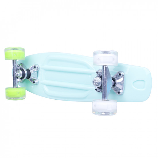 Mini Penny Board cu roti LED WORKER Pico 17 , Albastru