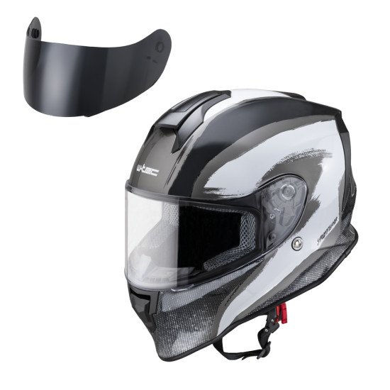 Casca moto W-TEC Integra Graphic - Negru/Alb