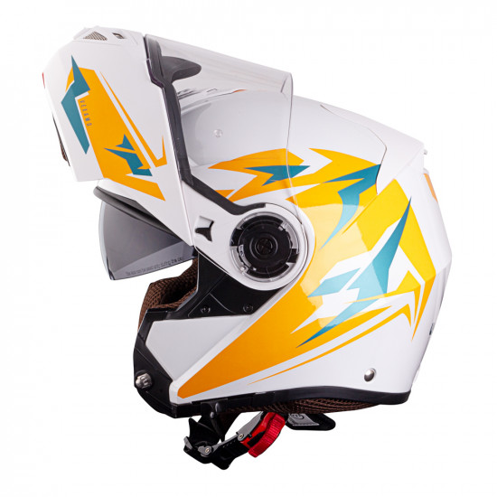 Casca moto W-TEC Vexamo PP Grafic cu Pinlock, Alb / grafica