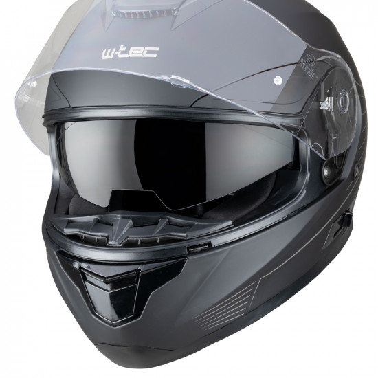 Casca moto W-TEC Yorkroad Solid, Negru/Gri-Mat