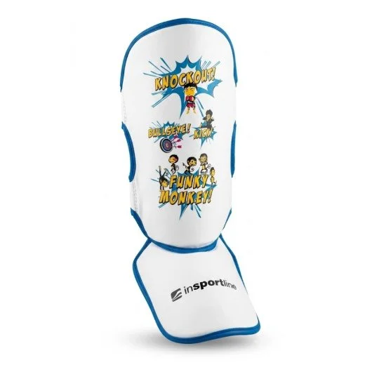 Protectii tibie copii inSPORTline Shinzox - Alb