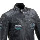 Geaca moto din piele pentru barbati W-TEC Losial, Negru Geaca moto din piele pentru barbati W-TEC Losial, Negru