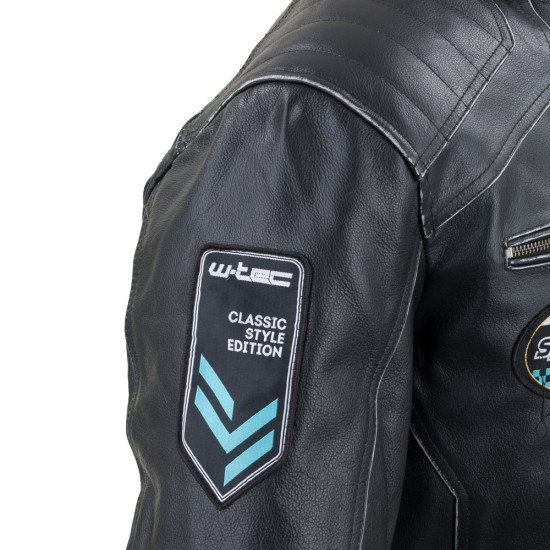 Geaca moto din piele pentru barbati W-TEC Losial, Negru Geaca moto din piele pentru barbati W-TEC Losial, Negru