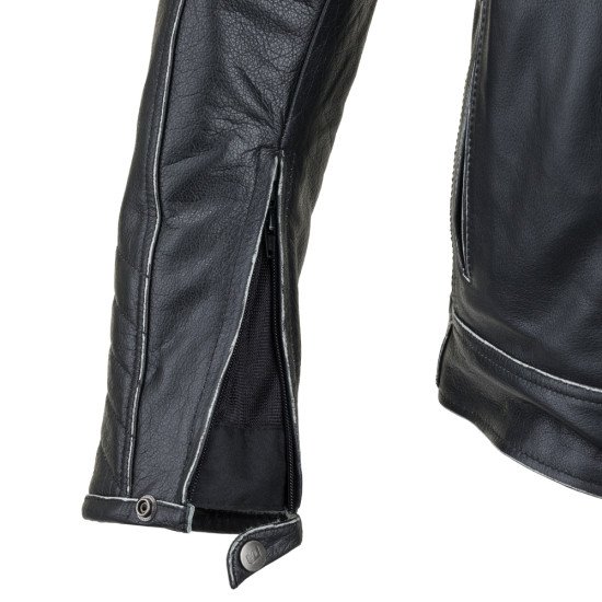 Geaca moto din piele pentru barbati W-TEC Losial, Negru Geaca moto din piele pentru barbati W-TEC Losial, Negru
