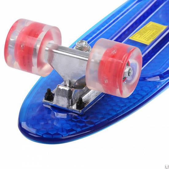 Penny Board Maronad Retro Transparent Light Up Wheels 22,Albastru Penny Board Maronad Retro Transparent Light Up Wheels 22,Albastru