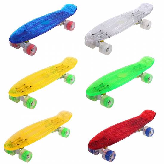 Penny Board Maronad Retro Transparent Light Up Wheels 22,Albastru Penny Board Maronad Retro Transparent Light Up Wheels 22,Albastru