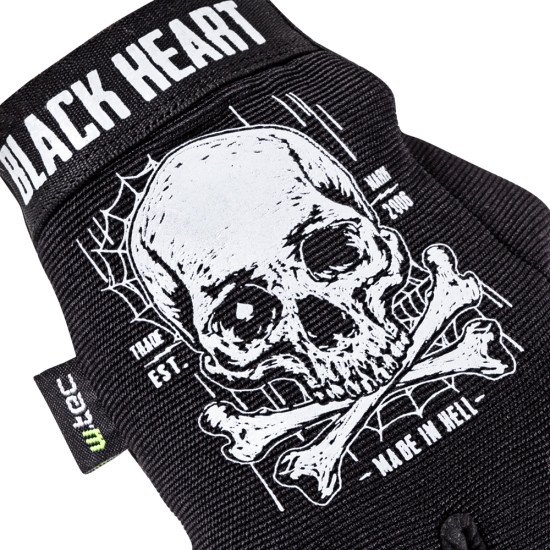 Manusi moto W-TEC Black Heart Web Skull, Negru