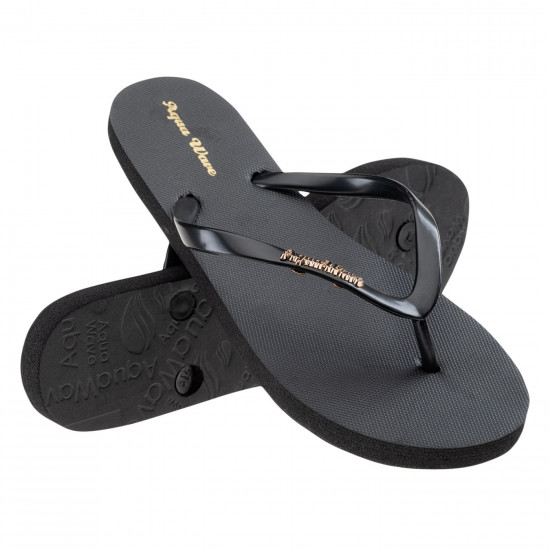 Papuci flip flop pentru femei AQUAWAVE Crystal, Negru