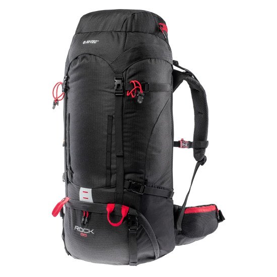 Rucsac pentru turism HI-TEC Rock 65 l, Negru/Rosu