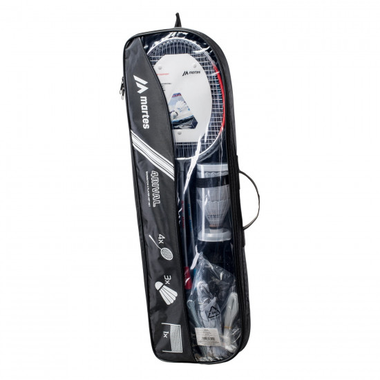 Set pentru badminton MARTES 4Rival, Alb/Rosu