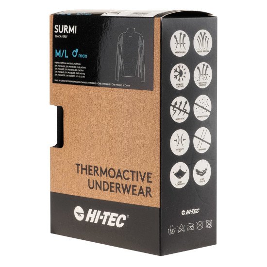 Bluza Termica pentru barbati HI-TEC Surmi, Negru/Gri Bluza Termica pentru barbati HI-TEC Surmi, Negru/Gri