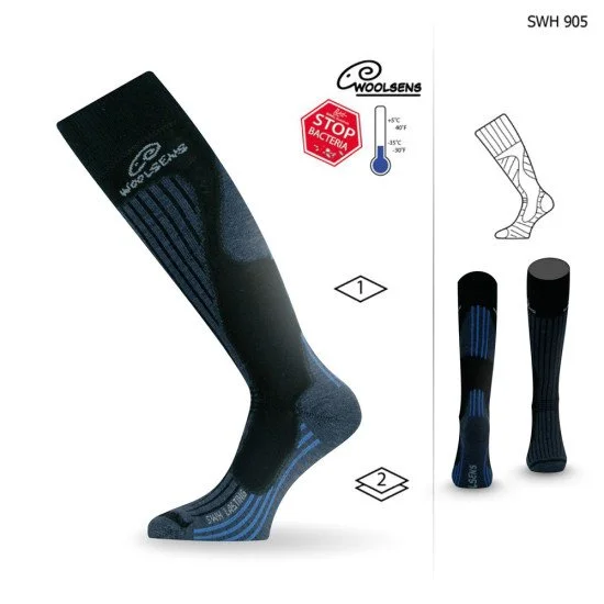 Sosete ski LASTING SWH, Gri/Albastru