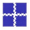 Set de piese de colt pentru podele modulare Simple, Albastru