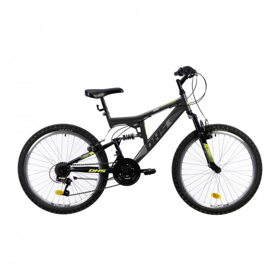 Bicicleta cu suspensie completa DHS 2441 24 "- model 2021, Gri Bicicleta cu suspensie completa DHS 2441 24 "- model 2021, Gri