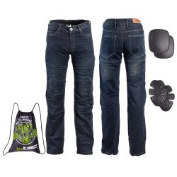 Pantaloni moto pentru barbati W-TEC Pawted, Albastru/Inchis