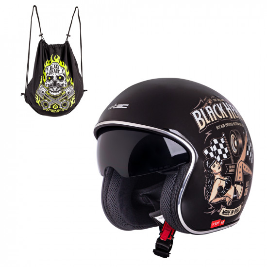 Casca moto W-TEC V537 Black Heart, Black Sheen