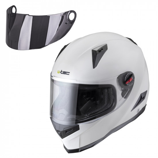 Casca moto W-TEC NK-863, Alb lucios