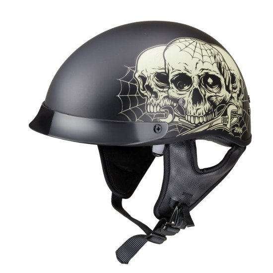 Casca moto W-TEC Black Heart Rednut - Skulls