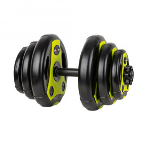 Gantera reglabila inSPORTline 3-18 kg, Negru/Verde Gantera reglabila inSPORTline 3-18 kg, Negru/Verde