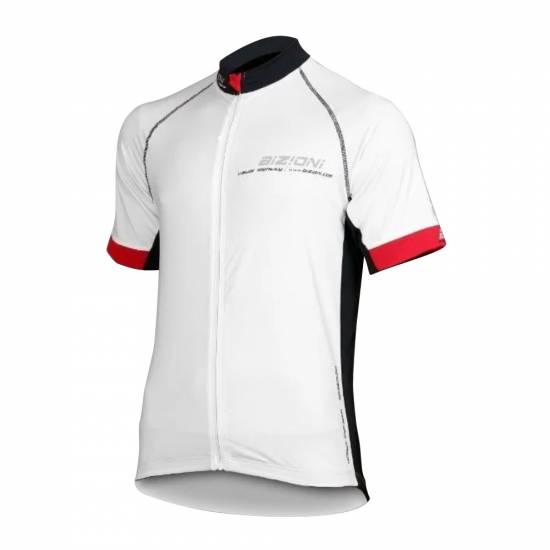 Tricou ciclism cu fermoar intreg BIZIONI MD21, Alb Tricou ciclism cu fermoar intreg BIZIONI MD21, Alb