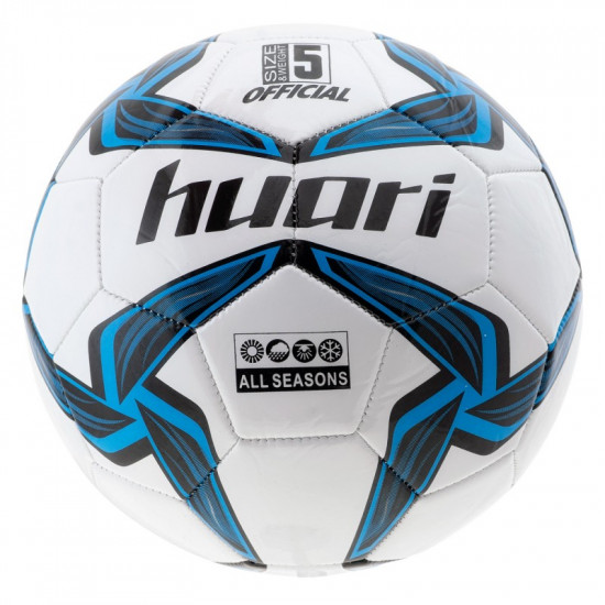 Minge de fotbal HUARI Nazare, Alb/Albastru/Negru