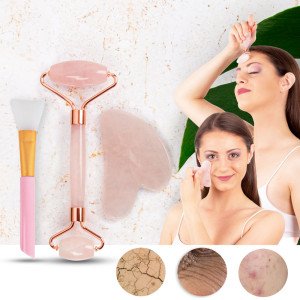 Set de role si spatula pentru masaj Gua Sha inSPORTline Rosado Pro Set de role si spatula pentru masaj Gua Sha inSPORTline Rosado Pro