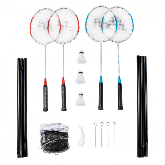 Set pentru badminton MARTES 4Rival, Alb/Rosu