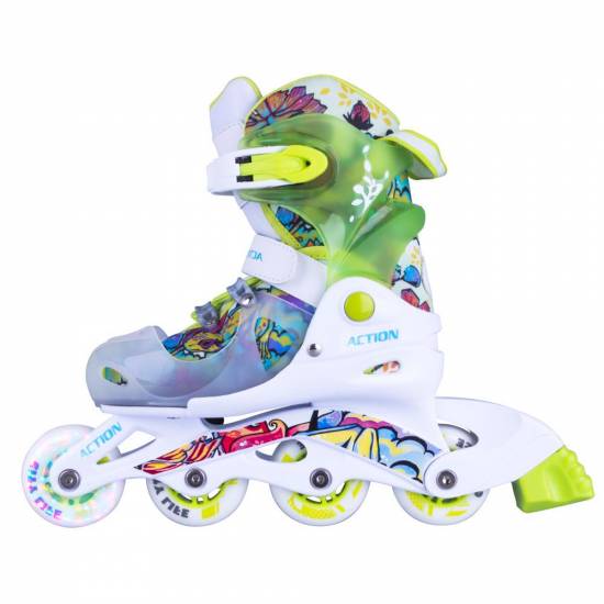 Role reglabile cu LED pentru copii Action Doly, Verde Role reglabile cu LED pentru copii Action Doly, Verde