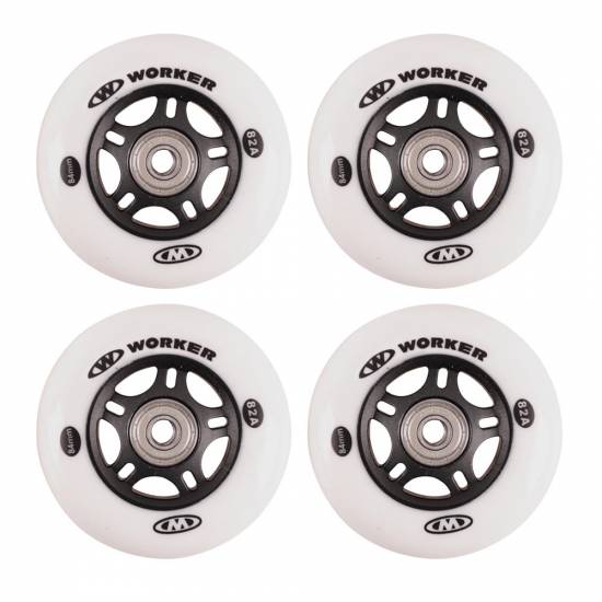 Set roti WORKER 84 mm şi rulmenti ABEC-9 Chrome