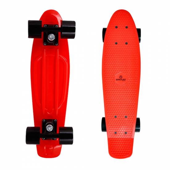 Penny Board SPARTAN Plastic Board 22.5, Rosu