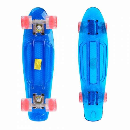 Penny Board Maronad Retro Transparent Light Up Wheels 22,Albastru Penny Board Maronad Retro Transparent Light Up Wheels 22,Albastru