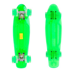 Penny Board Maronad Retro Transparent W/ Light Up Wheels, Verde