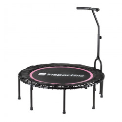 Trambulina fara arcuri cu maner inSPORTline Cordy 114 cm, Roz