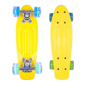 Mini Penny Board cu roti LED WORKER Pico 17 , Galben