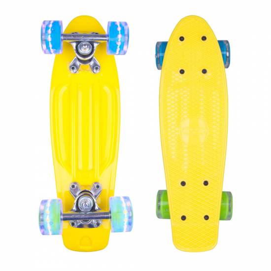 Mini Penny Board cu roti LED WORKER Pico 17 , Galben