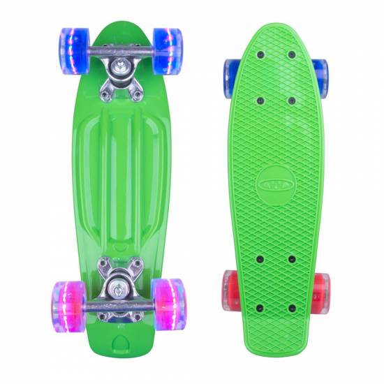 Mini Penny Board cu roti LED WORKER Pico 17 , Verde