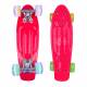 Mini Penny Board cu roti LED WORKER Pico 17 , Rosu