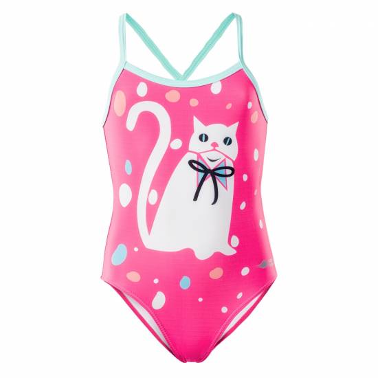 Costum de baie pentru copii AQUAWAVE Gatita Kids, Roz