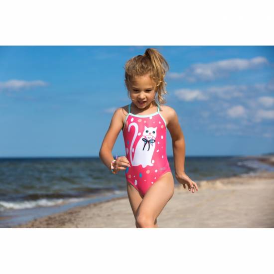 Costum de baie pentru copii AQUAWAVE Gatita Kids, Roz