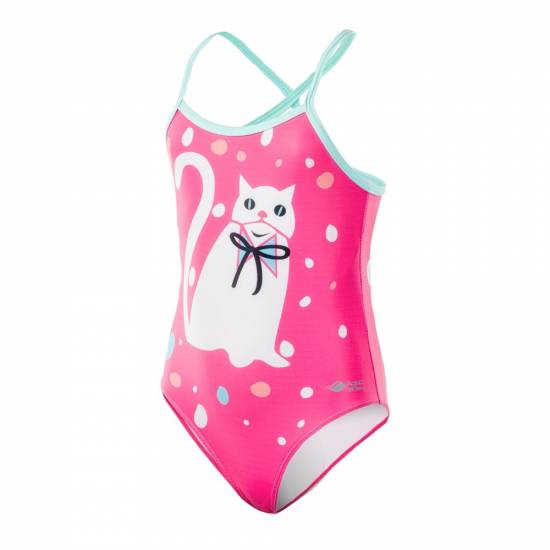 Costum de baie pentru copii AQUAWAVE Gatita Kids, Roz