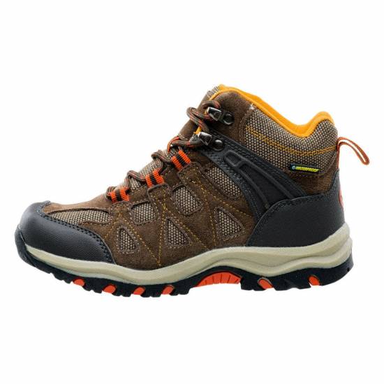 Pantofi de juniori pentru exterior HI-TEC Kaori Mid WP Jr, Maro / Portocaliu