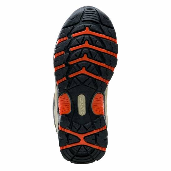 Pantofi de juniori pentru exterior HI-TEC Kaori Mid WP Jr, Maro / Portocaliu