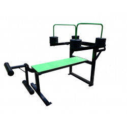 Aparat fitness outdoor multifunctional banca cu presa picioare