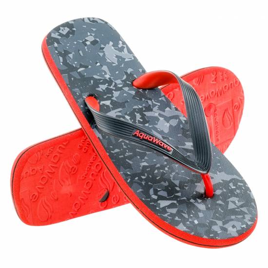 Papuci flip-flops pentru barbati AQUAWAVE Roboor, Negru/Rosu